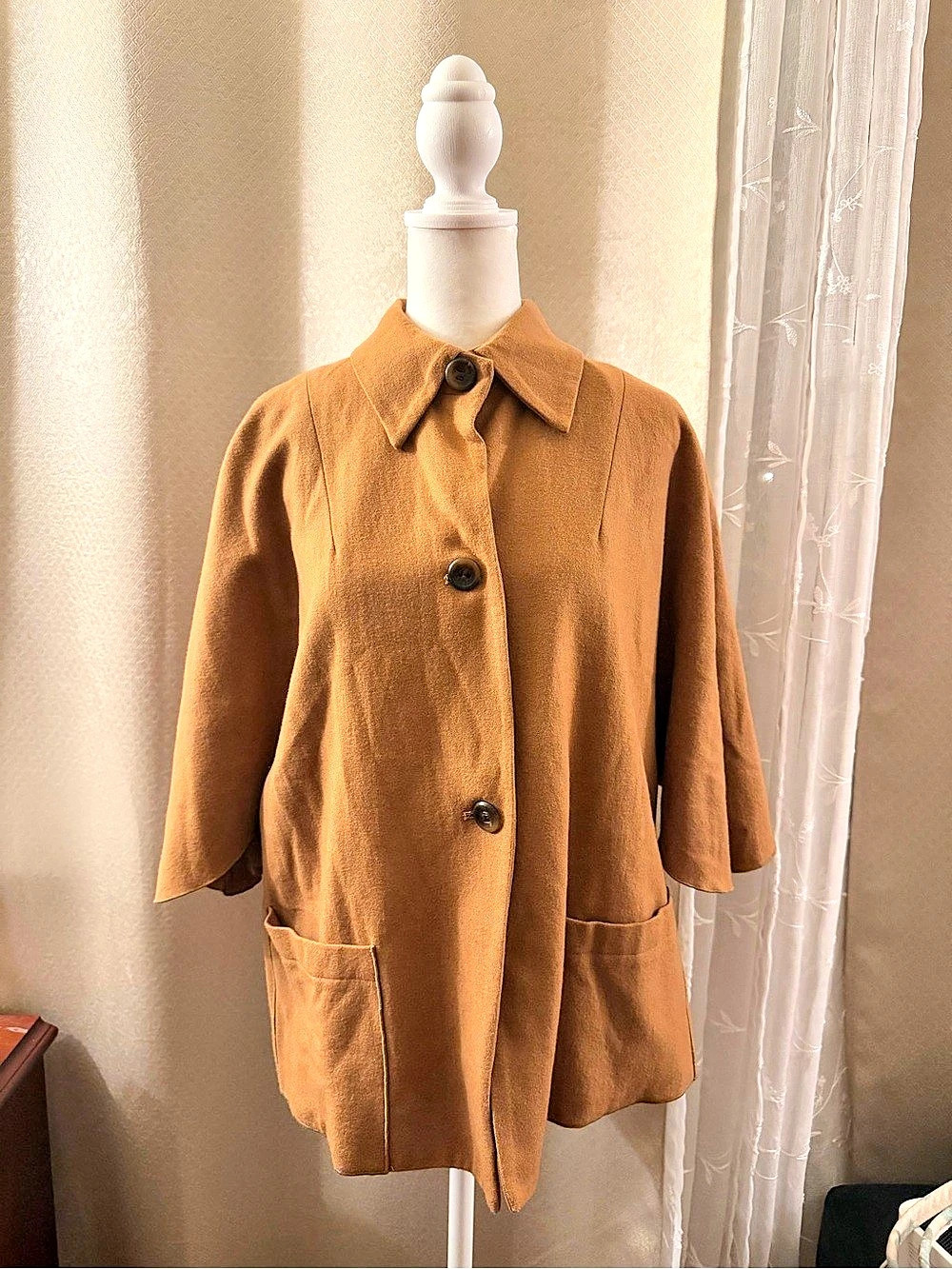 Harvé Benard Wool Jacket in Brown Size 10